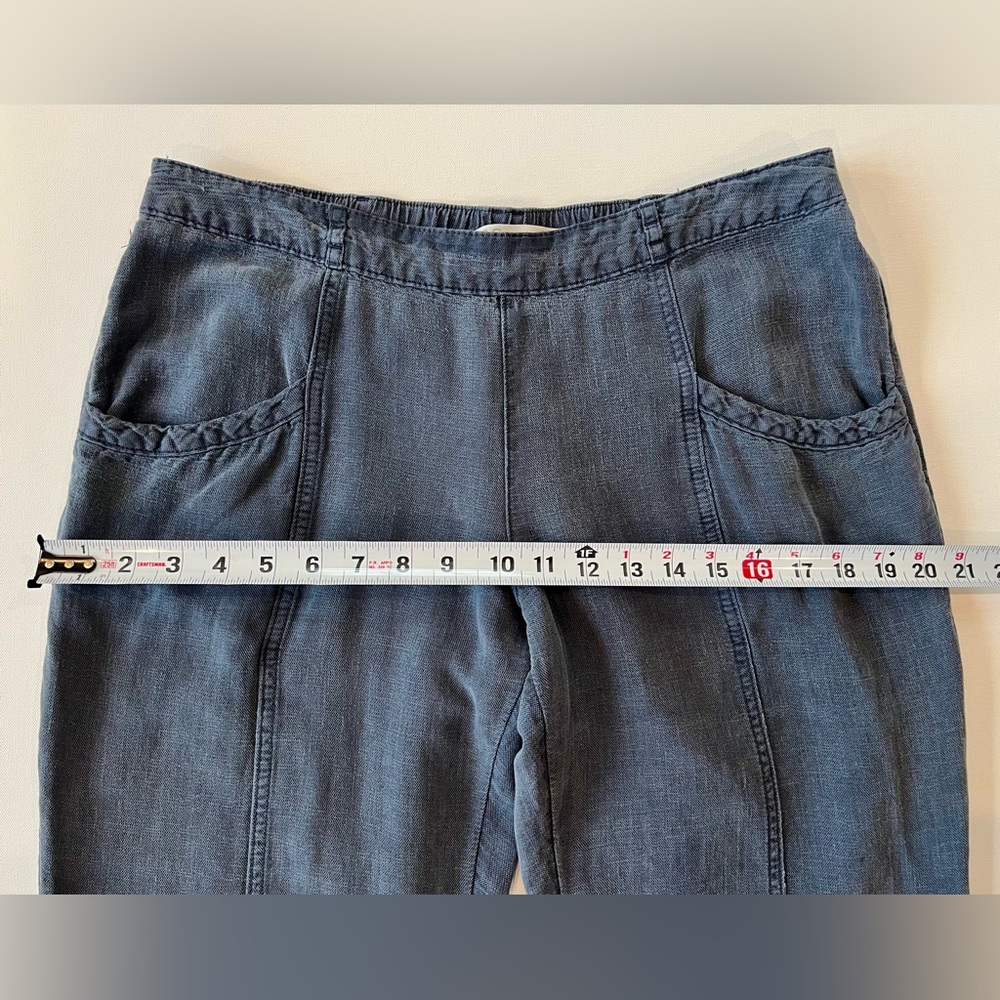 C&C California Linen Washed Denim Braided Pocket Straight Leg Large - Picture 5 of 12
